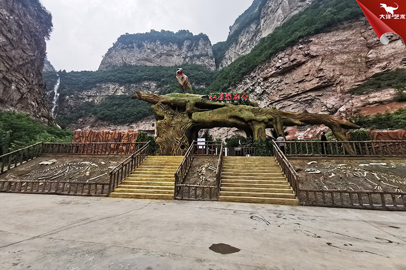 恐龍化石骨架，埋藏式恐龍化石骨架制作