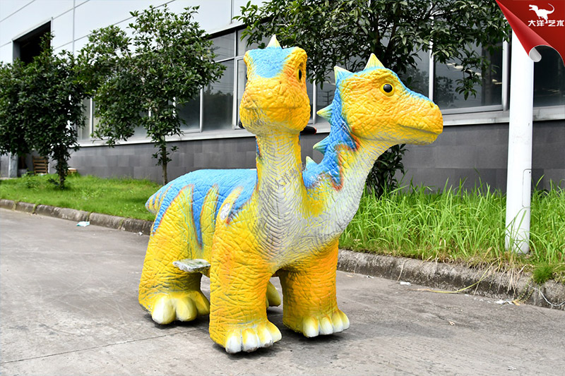 雙頭電動恐龍車，恐龍兒童游樂車