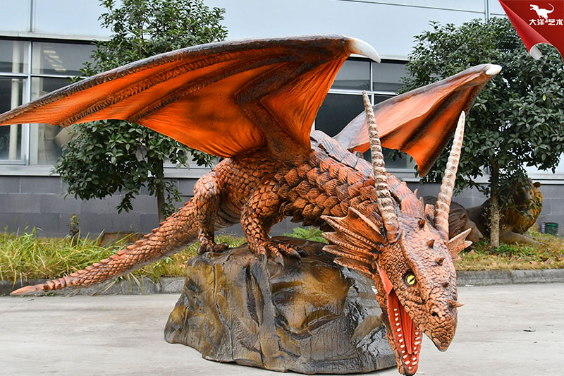 帶翅膀的仿真飛龍 大型西方龍模型