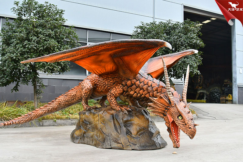 帶翅膀的仿真飛龍 大型西方龍模型